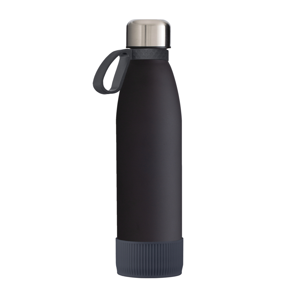 Fles RETUMBLER-myTOULON GLASS - donkergrijs, zwart