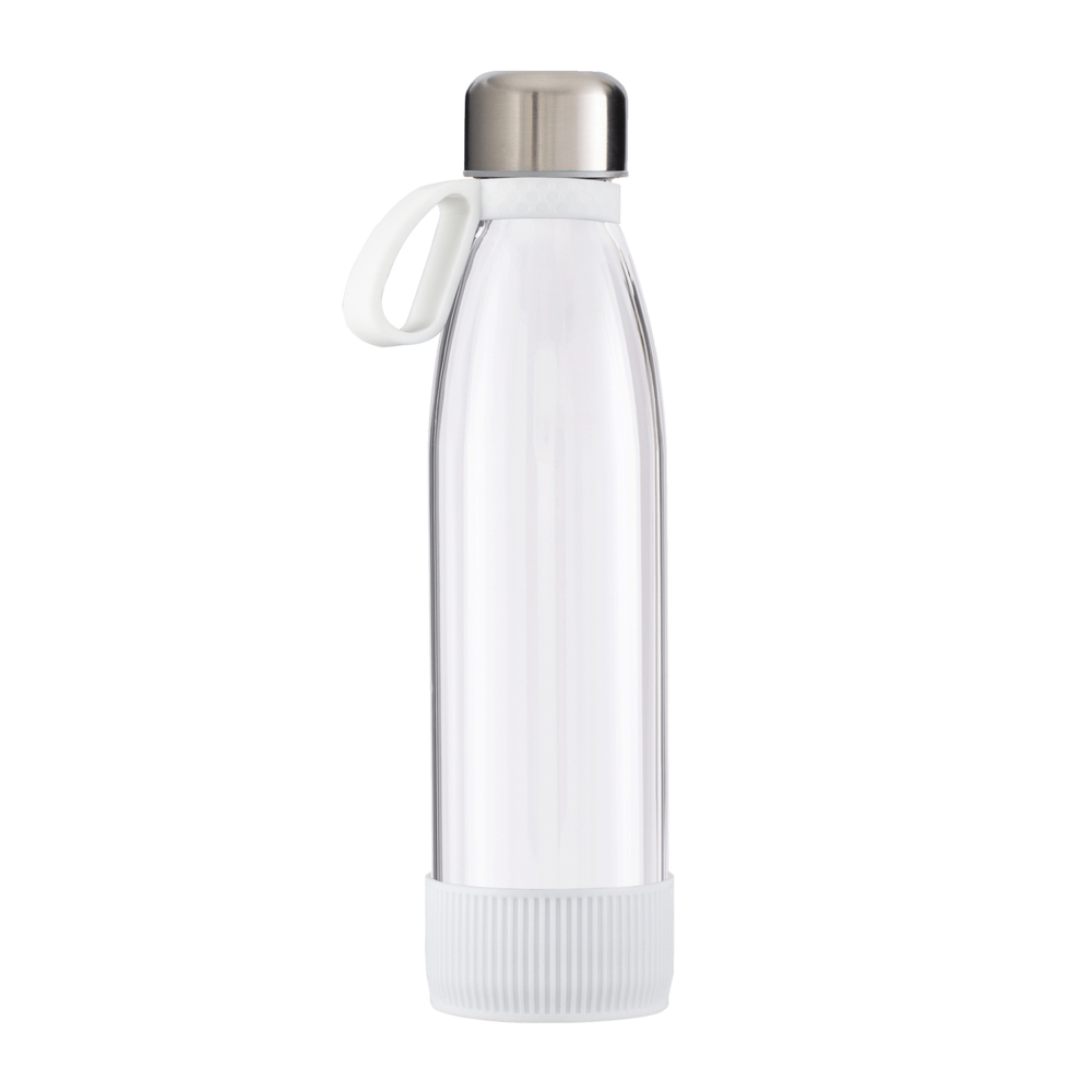 Fles RETUMBLER-myTOULON GLASS - wit, zilver, transparant