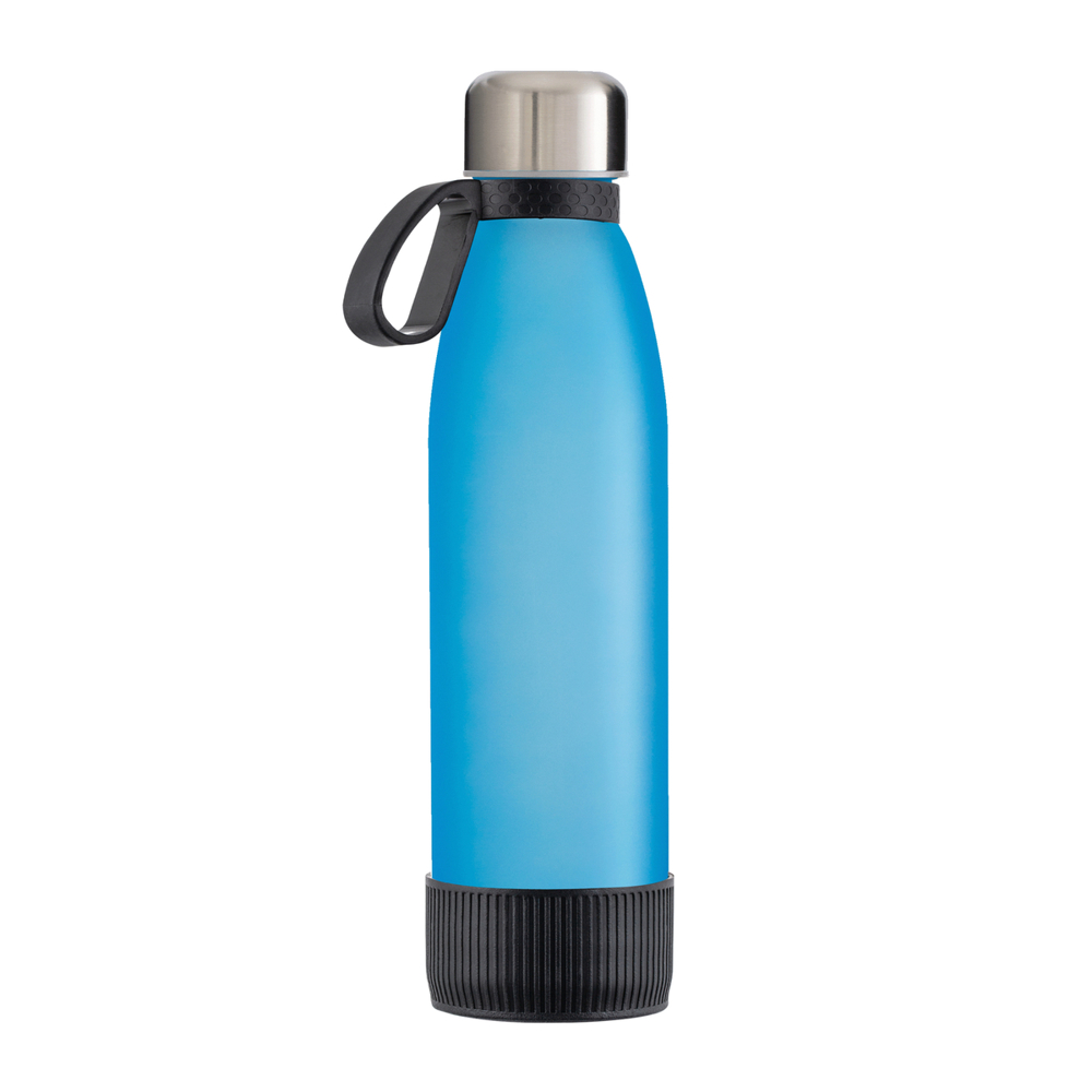 Fles RETUMBLER-myTOULON GLASS - zwart, zilver, cyaan