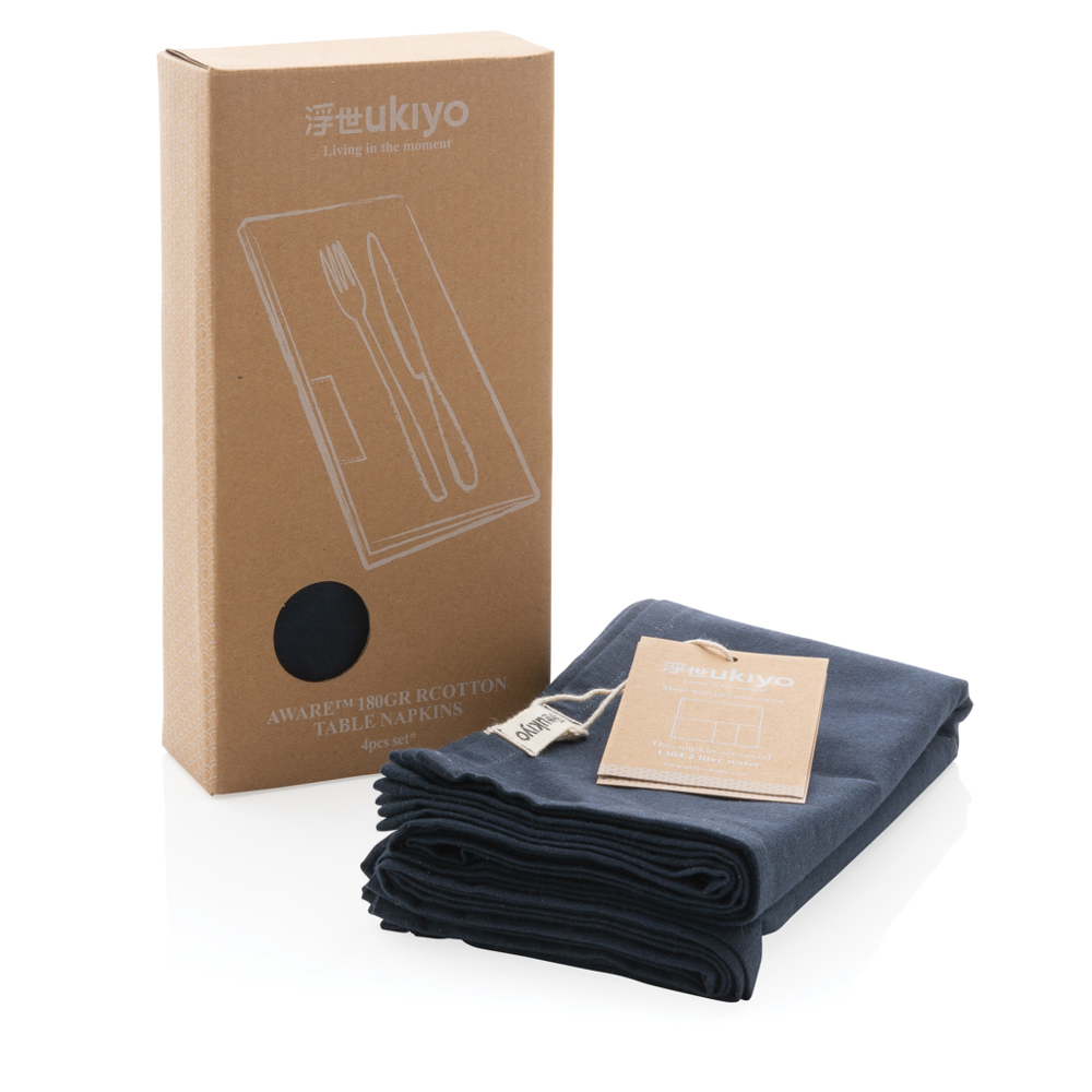 Ukiyo Aware™ 180gr 4-delige set recycled katoenen servetten
