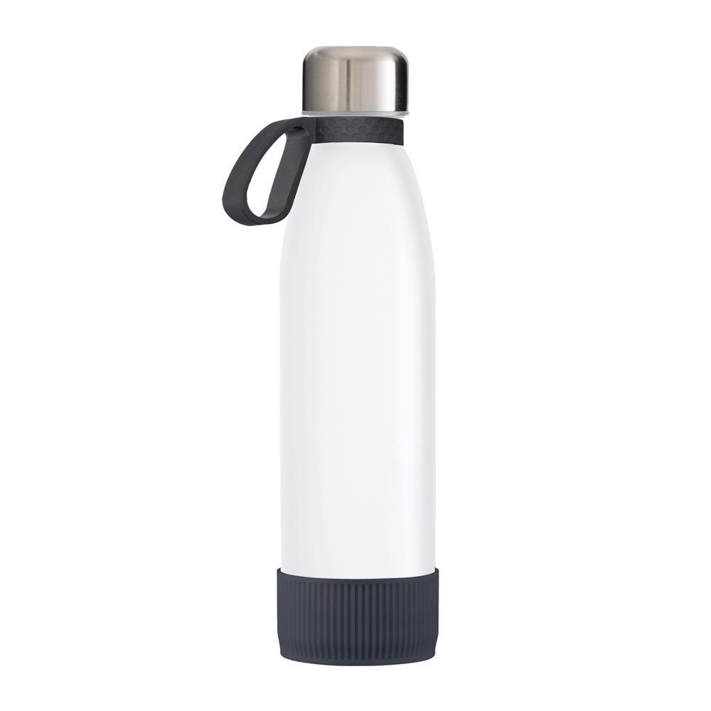 Fles RETUMBLER-myTOULON GLASS - donkergrijs, zilver, wit