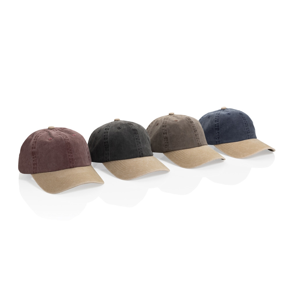BEAU AWARE™ Washed 6 panel 270gsm cotton twill two tone cap